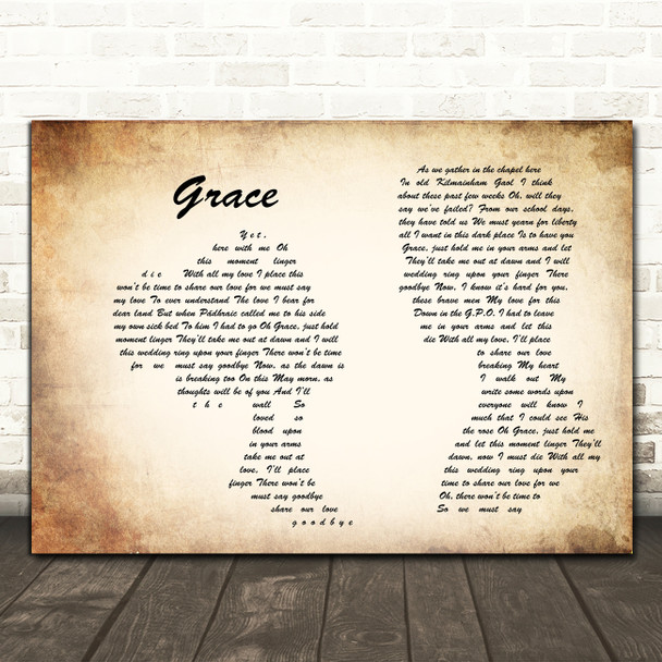 The Dubliners Grace Landscape Man & Lady Song Lyric Print