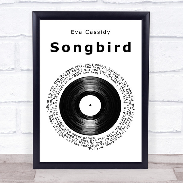 Eva Cassidy Songbird Vinyl Record Song Lyric Music Wall Art Print