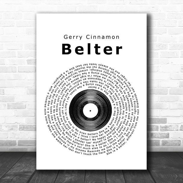 Gerry Cinnamon Belter Vinyl Record Song Lyric Music Wall Art Print
