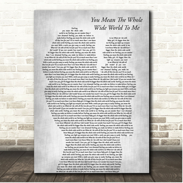 Christina Perri You Mean The Whole Wide World To Me Mother & Baby Grey Song Lyric Print