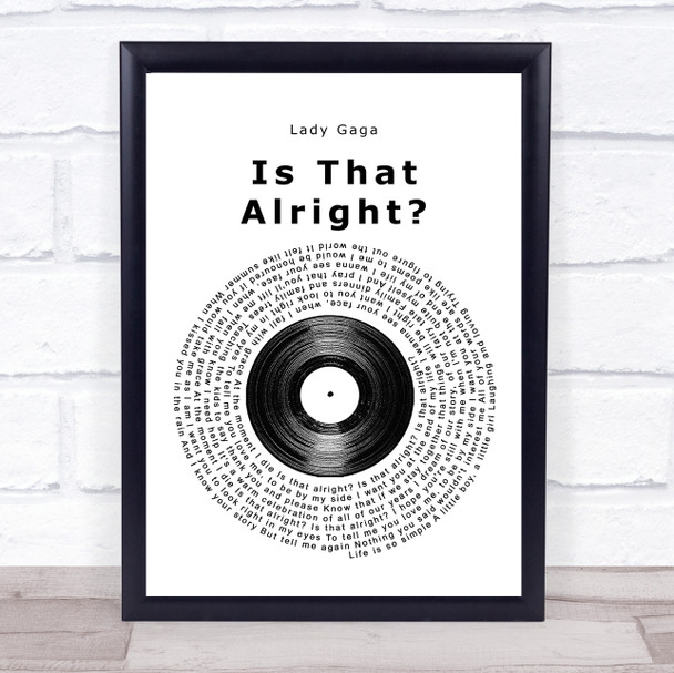 Lady Gaga A Star Born Soundtrack That Alright Vinyl Record Song Lyric Music Wall Art Print