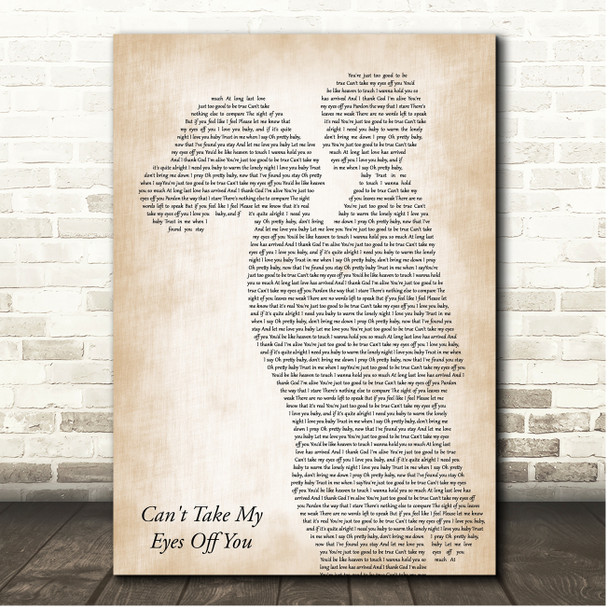 Andy Williams Can't Take My Eyes Off You Mother & Child Song Lyric Print