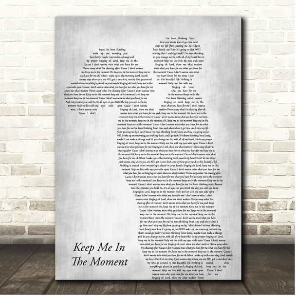 Jeremy Camp Keep Me In The Moment Mother & Child Grey Song Lyric Print