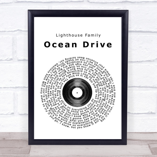 Lighthouse Family Ocean Drive Vinyl Record Song Lyric Music Wall Art Print