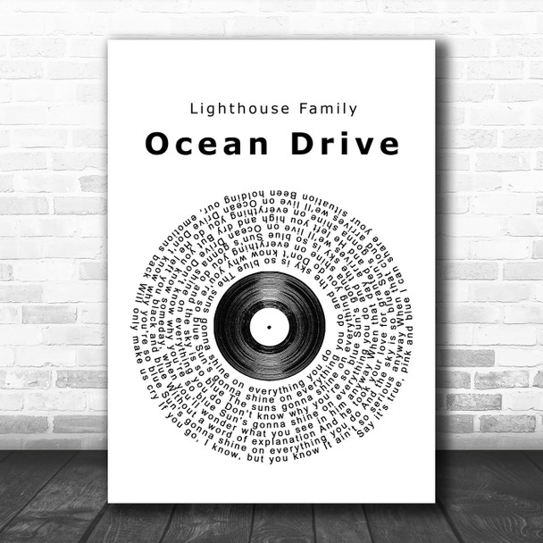 Lighthouse Family Ocean Drive Vinyl Record Song Lyric Music Wall Art Print