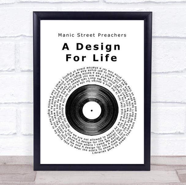Manic Street Preachers A Design For Life Vinyl Record Song Lyric Music Wall Art Print