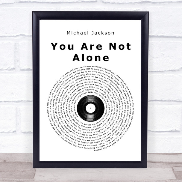 Michael Jackson You Are Not Alone Vinyl Record Song Lyric Music Wall Art Print