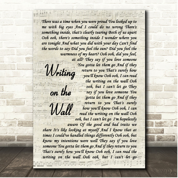 Social Distortion Writing on the Wall Vintage Script Song Lyric Print