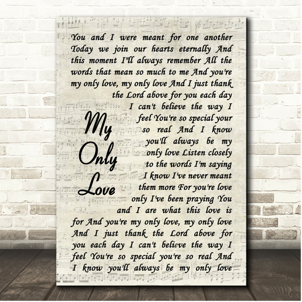The Statler Brothers My Only Love Vintage Script Song Lyric Print
