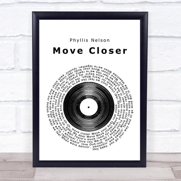 Phyllis Nelson Move Closer Vinyl Record Song Lyric Music Wall Art Print