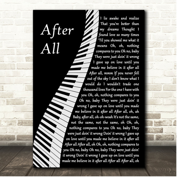 Elton John & Charlie Puth After All Piano Song Lyric Print