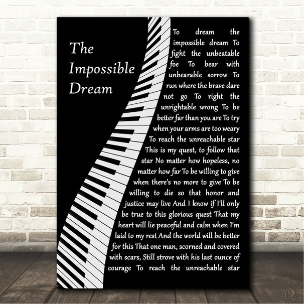 Frank Sinatra The Impossible Dream Piano Song Lyric Print