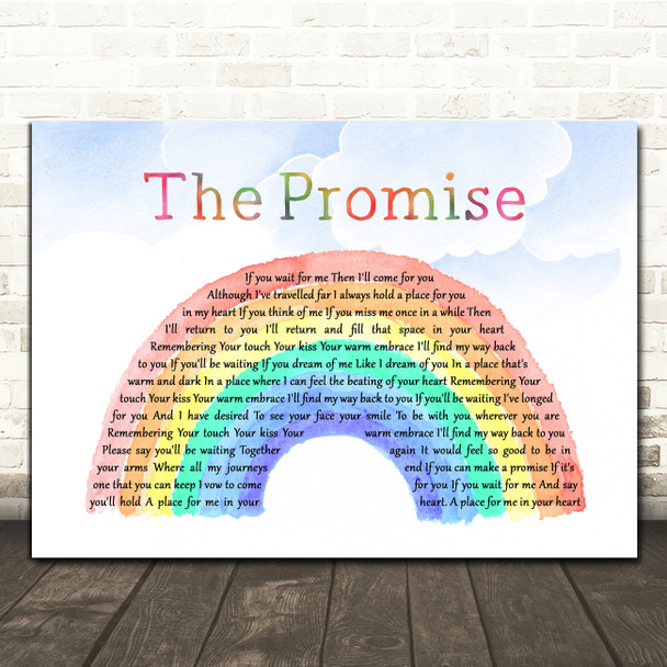 Tracy Chapman The Promise Watercolour Rainbow & Clouds Song Lyric Print