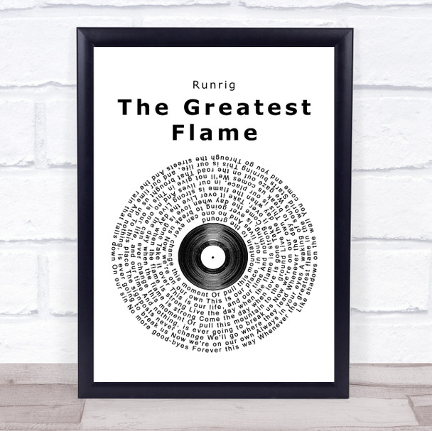 Runrig The Greatest Flame Vinyl Record Song Lyric Music Wall Art Print