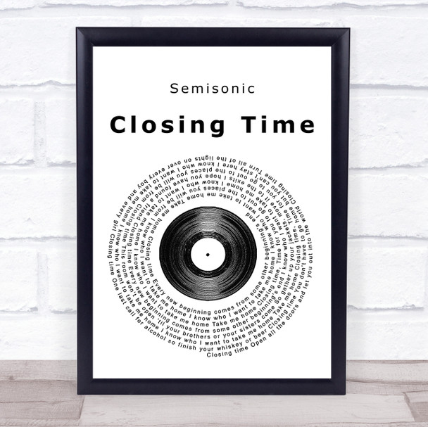 Semisonic Closing Time Vinyl Record Song Lyric Music Wall Art Print