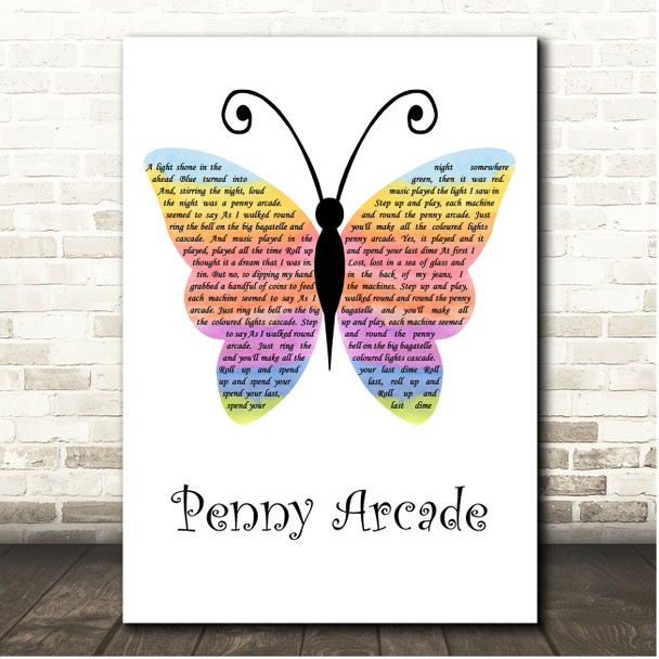 Roy Orbison Penny Arcade Rainbow Butterfly Song Lyric Print