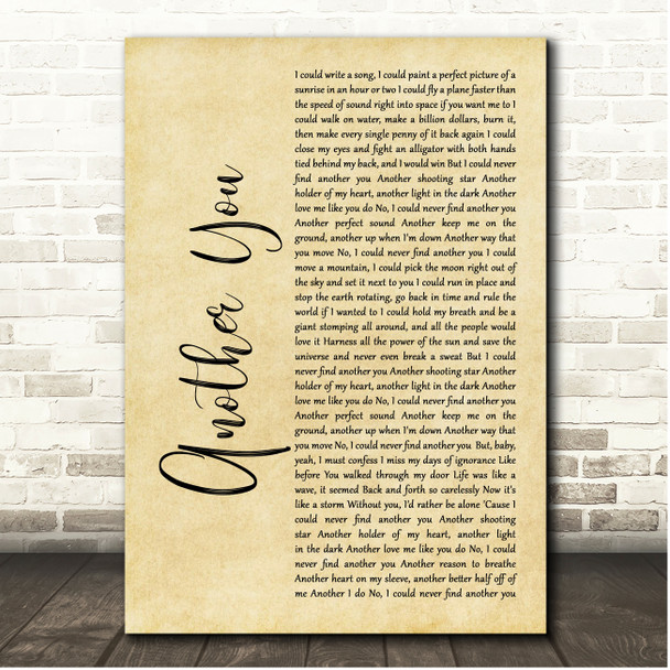 Danny Worsnop Another You Rustic Script Song Lyric Print