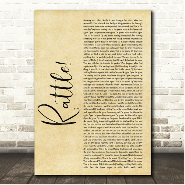 Elevation Worship RATTLE! Rustic Script Song Lyric Print