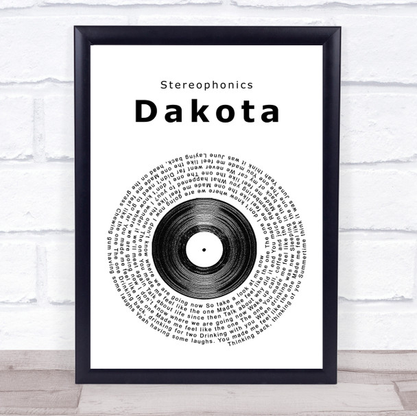 Stereophonics Dakota Vinyl Record Song Lyric Music Wall Art Print