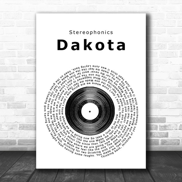 Stereophonics Dakota Vinyl Record Song Lyric Music Wall Art Print
