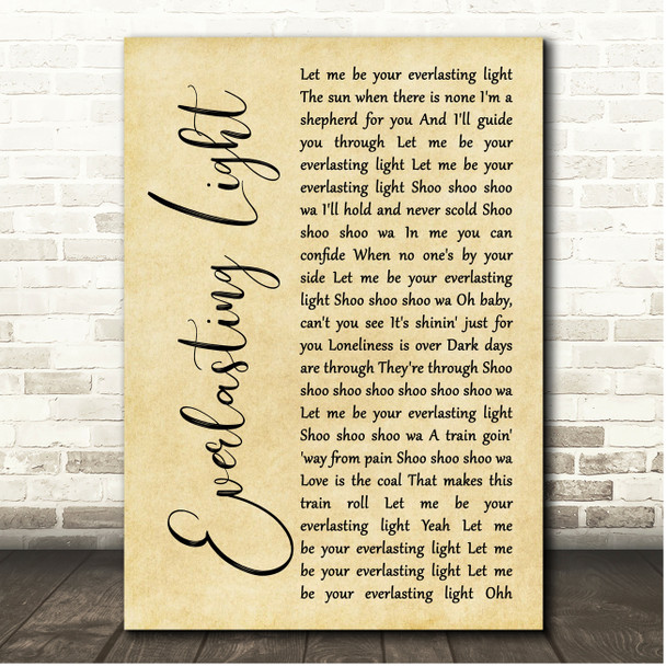 The Black Keys Everlasting Light Rustic Script Song Lyric Print