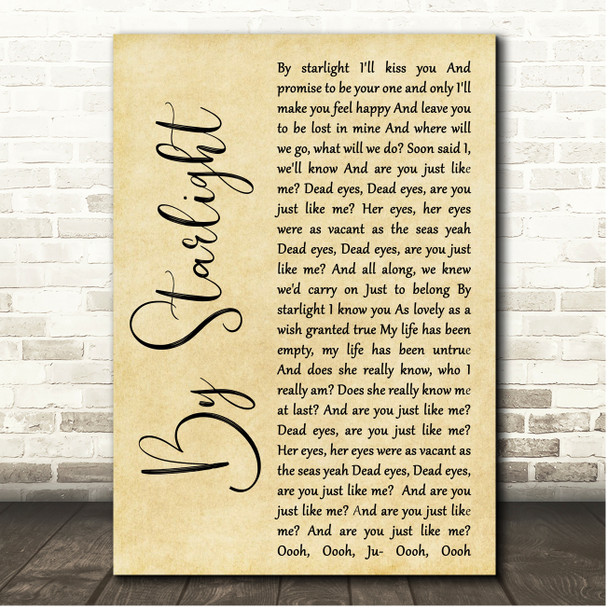 The Smashing Pumpkins By Starlight Rustic Script Song Lyric Print