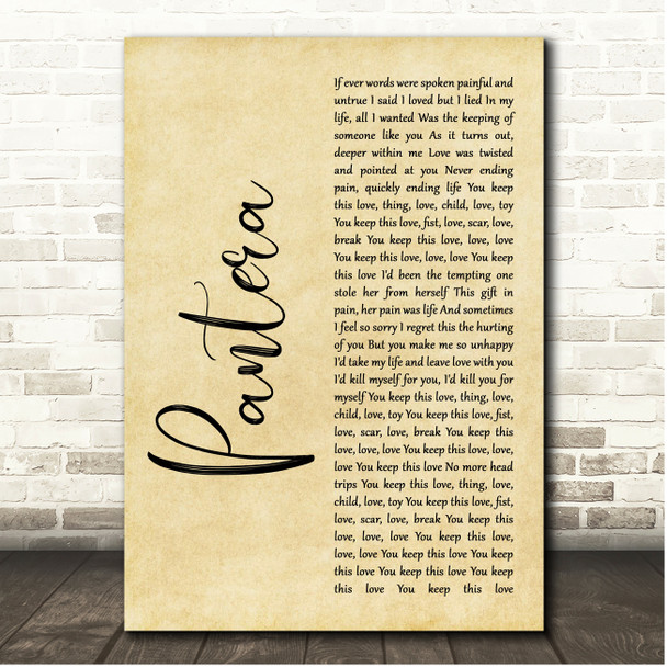 This Love Pantera Rustic Script Song Lyric Print