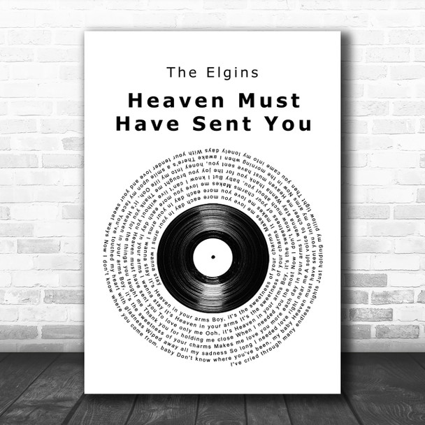 The Elgins Heaven Must Have Sent You Vinyl Record Song Lyric Music Wall Art Print