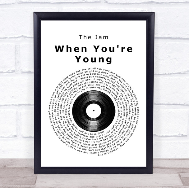 The Jam When You're Young Vinyl Record Song Lyric Music Wall Art Print