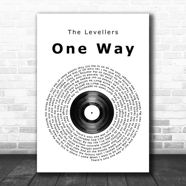 The Levellers One Way Vinyl Record Song Lyric Music Wall Art Print