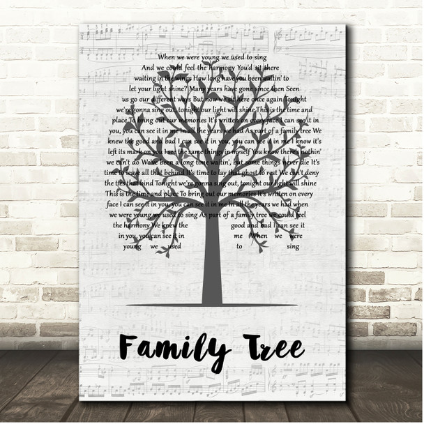Gerry Rafferty Family Tree Music Script Tree Song Lyric Print