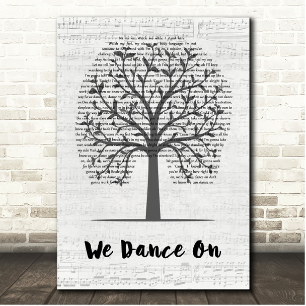 N-Dubz We Dance On Music Script Tree Song Lyric Print