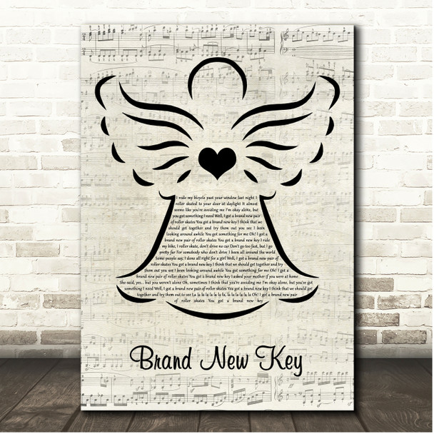 Melanie Brand New Key Music Script Angel Song Lyric Print