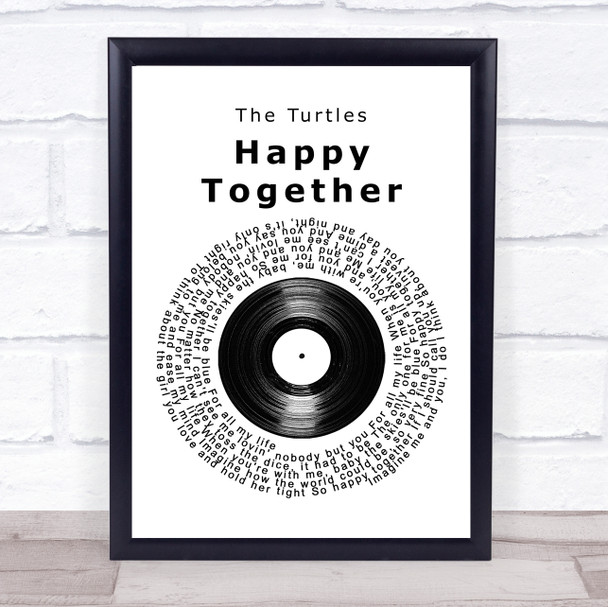 The Turtles Happy Together Vinyl Record Song Lyric Music Wall Art Print