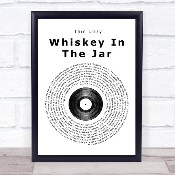 Thin Lizzy Whiskey In The Jar Vinyl Record Song Lyric Music Wall Art Print