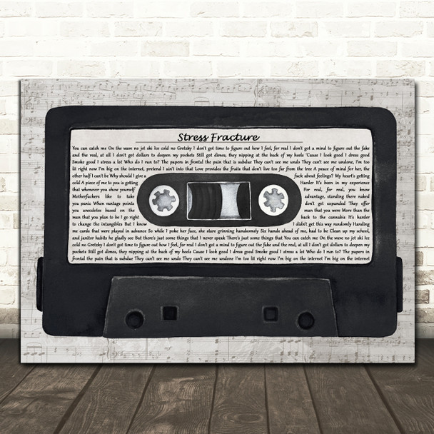 Mick Jenkins Stress Fracture Music Script Cassette Tape Song Lyric Print
