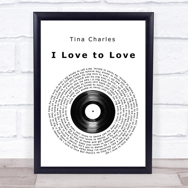 Tina Charles I Love to Love Vinyl Record Song Lyric Music Wall Art Print