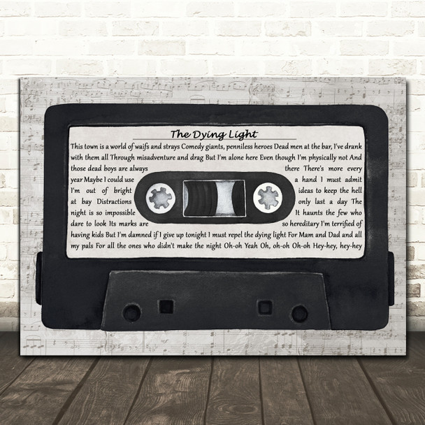 Sam Fender The Dying Light Music Script Cassette Tape Song Lyric Print