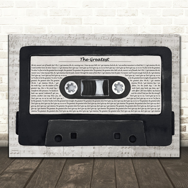 Sia The Greatest Music Script Cassette Tape Song Lyric Print