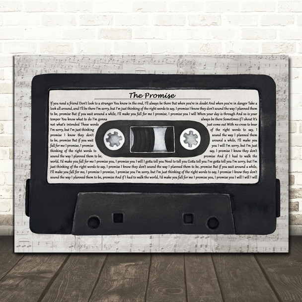 When in Rome The Promise Music Script Cassette Tape Song Lyric Print