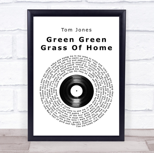 Tom Jones Green Green Grass Of Home Vinyl Record Song Lyric Music Wall Art Print