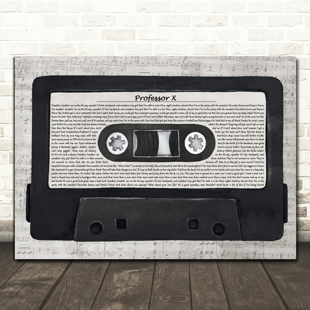 Dave Professor X Music Script Cassette Tape Song Lyric Print