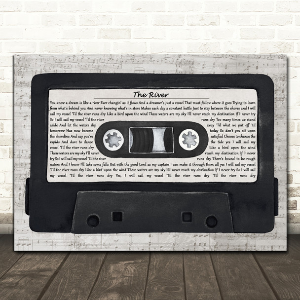 Garth Brooks The River Music Script Cassette Tape Song Lyric Print