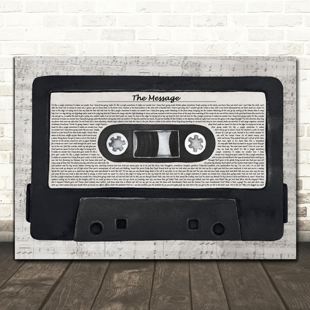 Grandmaster Flash & The Furious Five The Message Music Script Cassette Tape Song Lyric Print