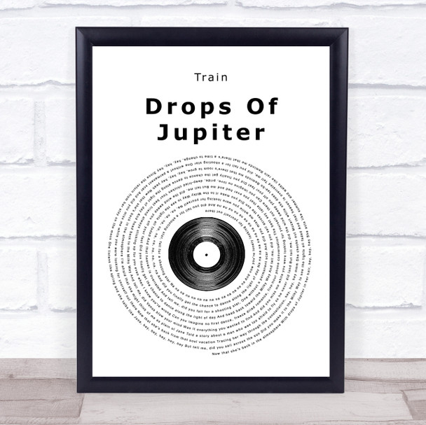 Train Drops Of Jupiter Vinyl Record Song Lyric Music Wall Art Print