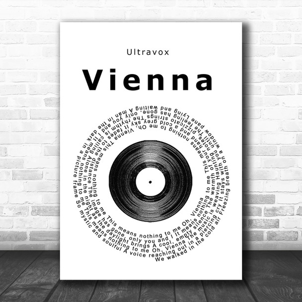 Ultravox Vienna Vinyl Record Song Lyric Music Wall Art Print