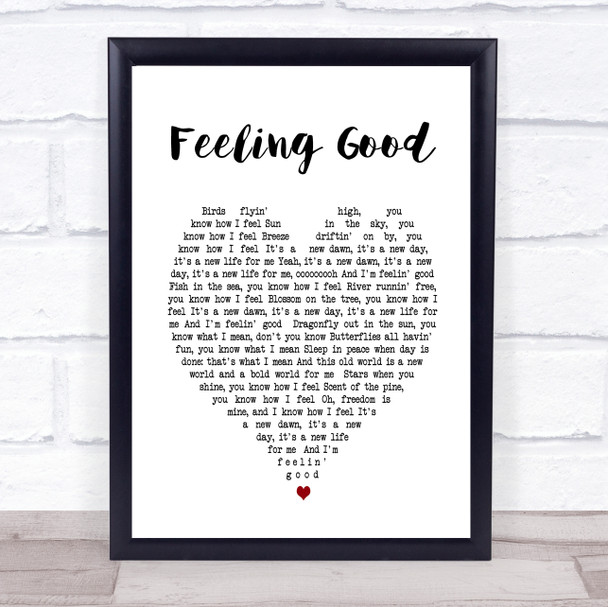 Feeling Good Nina Simone Heart Song Lyric Music Wall Art Print