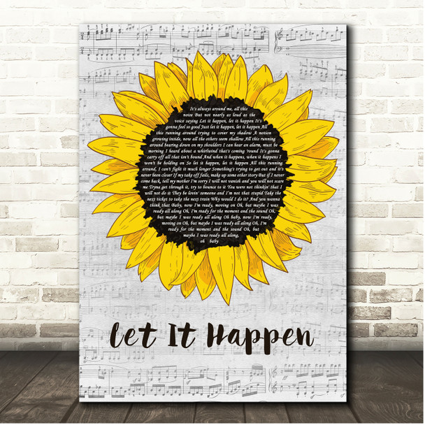 Tame Impala Let It Happen Script Sunflower Song Lyric Print