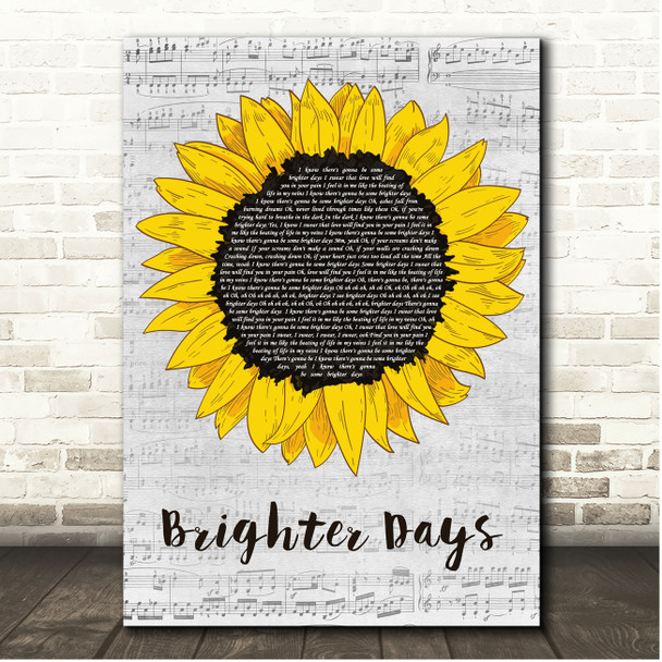Blessing Offor Brighter Days Script Sunflower Song Lyric Print