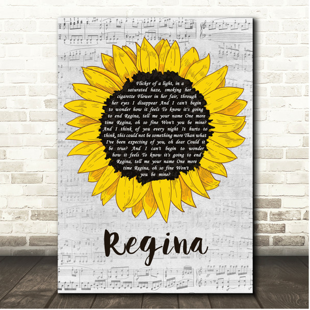 Carpool Tunnel Regina Script Sunflower Song Lyric Print